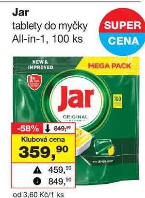 Jar tablety do myčky, 100 ks