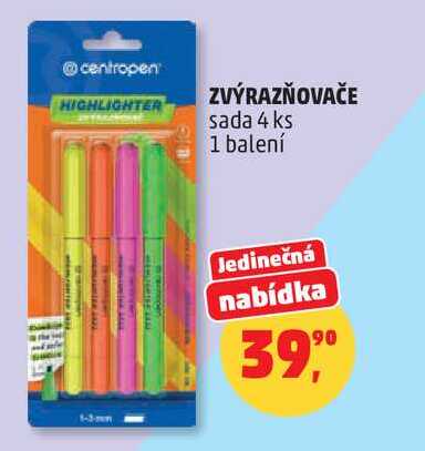 ZVÝRAZŇOVAČE sada, 4 ks 