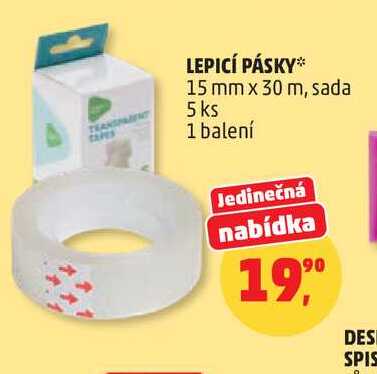 LEPICÍ PÁSKY 15 mm x 30 m, sada, 5 ks