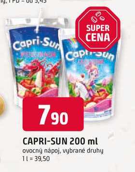 CAPRI-SUN 200 ml ovocný nápoj, vybrané druhy 