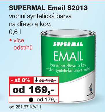 SUPERMAL Email S2013 vrchní syntetická barva na dřevo a kov, 0,6 l