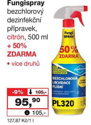 Fungispray bezchlorový dezinfekční přípravek, 500 ml +50% ZDARMA