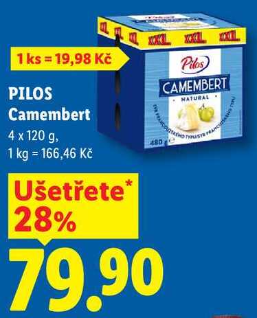 PILOS Camembert, 4x 120 g