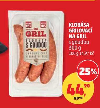 KLOBÁSA GRILOVACÍ NA GRIL s goudou, 300 g