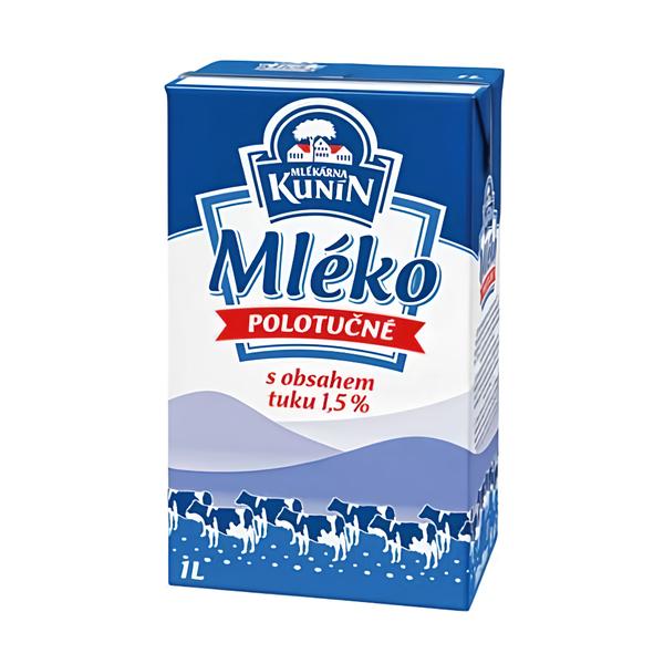 Mlékárna Kunín Mléko polotučné 1,5% trvanlivé