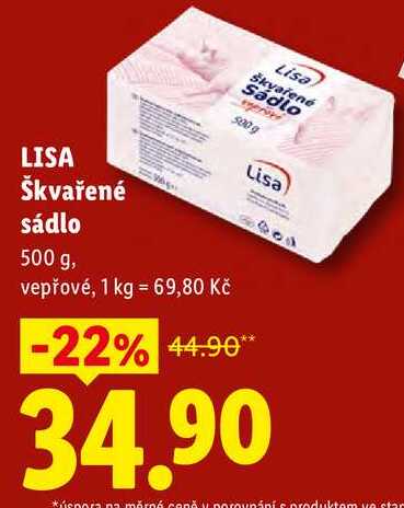 LISA Škvařené sádlo, 500 g