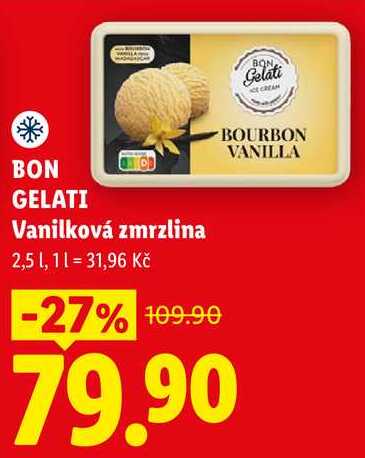 BON GELATI Vanilková zmrzlina, 2,5 l