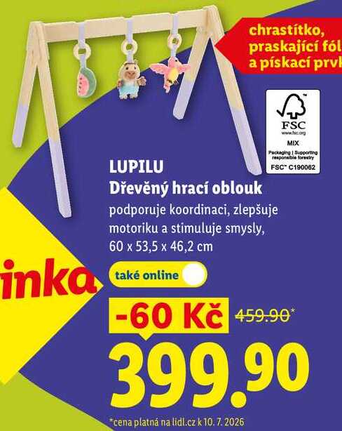 LUPILU Dřevěný hrací oblouk