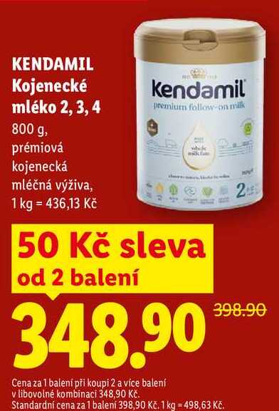 KENDAMIL Kojenecké mléko 2, 3, 4, 800 g