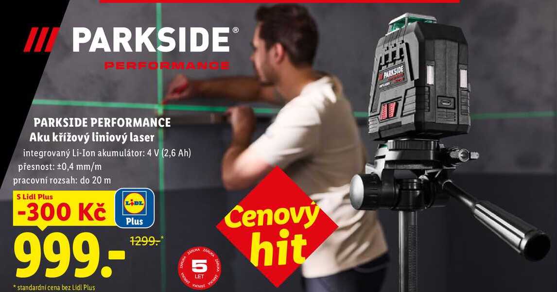 PARKSIDE PERFORMANCE Aku křížový liniový laser 