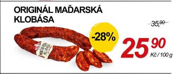 ORIGINÁL MAĎARSKÁ KLOBÁSA, 100 g