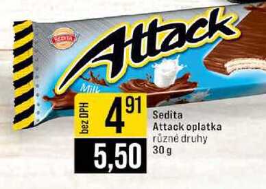 Sedita Attack oplatka různé druhy 30 g