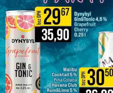 Dynybyl 2967 Gin&Tonic 4,5% Grapefruit Cherry 0,25l
