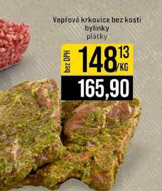 Vepřová krkovice bez kosti bylinky plátky 1kg