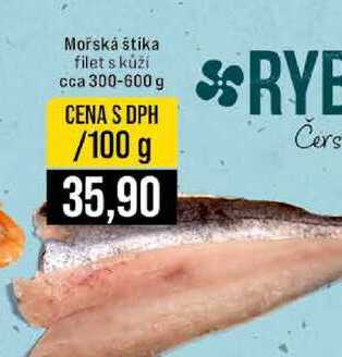 Mořská štika filet s kůží cca 300-600 g 100g