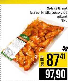 Selský Grunt kuřecí křídla sous-vide pikant 1kg 