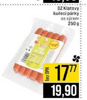 DZ Klatovy kuřecí párky se sýrem 250 g