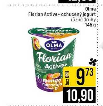 Olma Florian Active+ ochucený jogurt různé druhy 145g