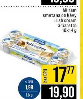 Milram smetana do kávy irish cream amaretto 10x14 g