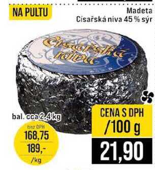 Madeta Císařská niva 45% sýr 100g