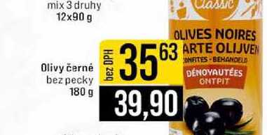 Olivy černé bez pecky 180 g 