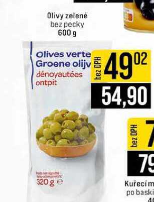 Olivy zelené bez pecky 600 g