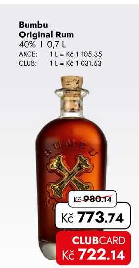 Bumbu Original Rum 40% 0,7 L