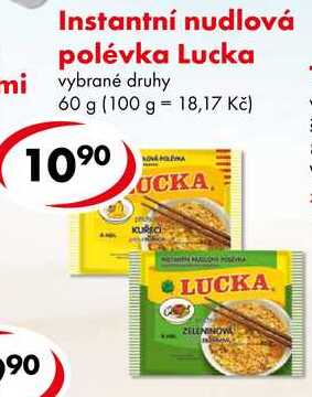 Instantní nudlová polévka Lucka, 60 g