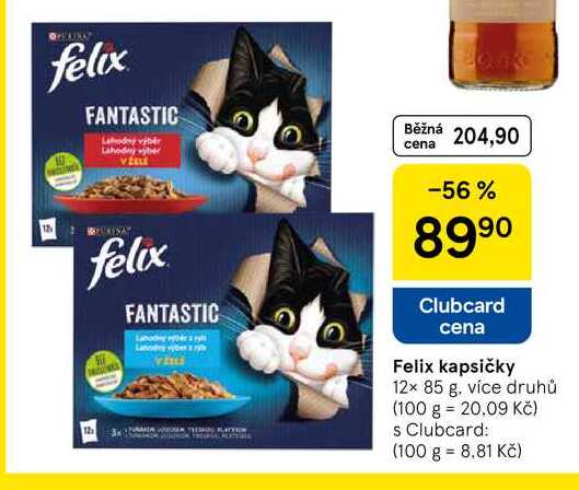 Felix kapsičky, 12× 85 g, více druhů  