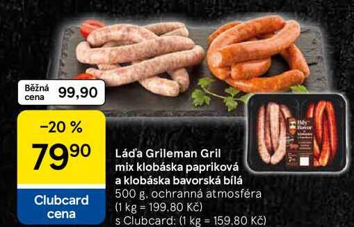 Láďa Grileman Gril mix klobáska papriková a klobáska bavorská bílá, 500 g 