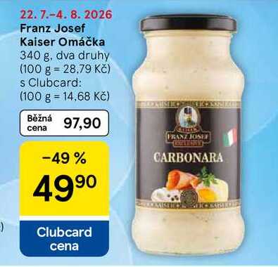Franz Josef Kaiser Omáčka, 340 g