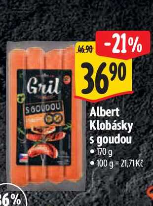 Albert Klobásky s goudou 170 g