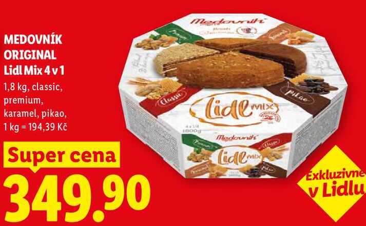 MEDOVNÍK ORIGINAL Lidl Mix 4 v 1, 1,8 kg