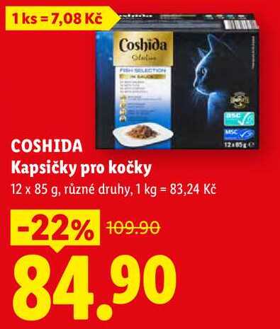COSHIDA Kapsičky pro kočky, 12x 85 g