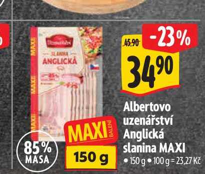   Albertovo uzenářství Anglická slanina MAXI 150 g 