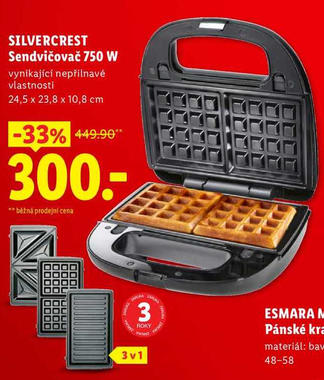 SILVERCREST Sendvičovač 750 W 