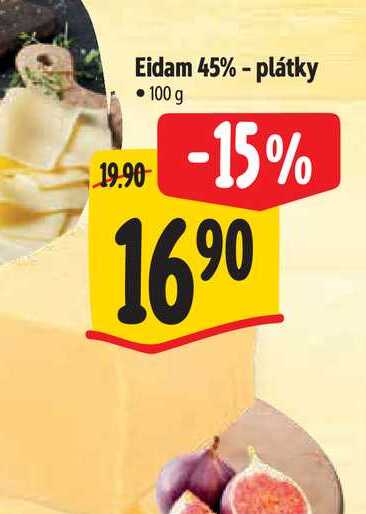 Eidam 45% - plátky 100 g