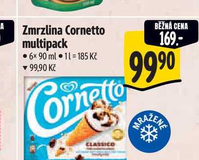 Zmrzlina Cornetto multipack 6x 90 ml