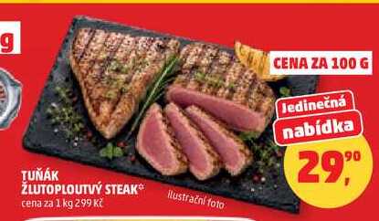 TUŇÁK ŽLUTOPLOUTVÝ STEAK, 100 g 