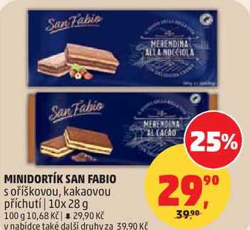 MINIDORTÍK SAN FABIO s oříškovou, kakaovou příchutí, 10x 28 g