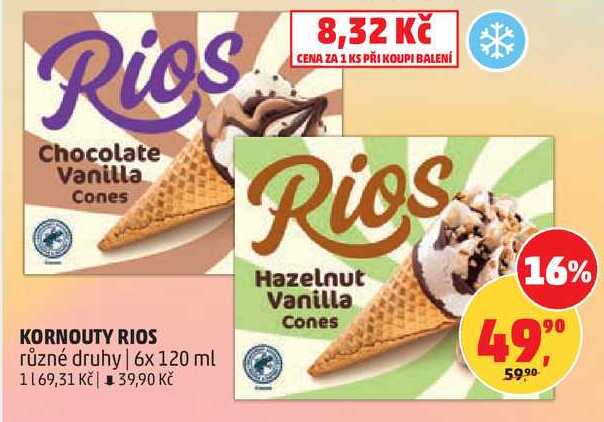 KORNOUTY RIOS různé druhy, 6x 120 ml