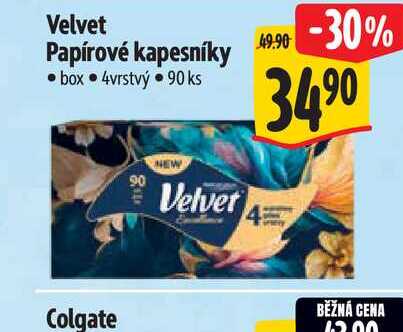 Velvet Papírové kapesníky box 4vrstvý 90 ks 