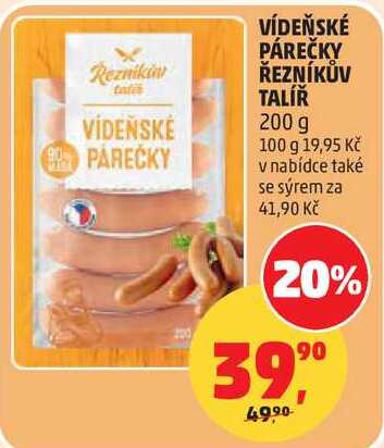 VÍDEŇSKÉ PÁREČKY ŘEZNÍKŮV TALÍŘ, 200 g  