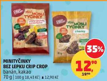 MINITYČINKY BEZ LEPKU CRIP CROP banán, 70 g 