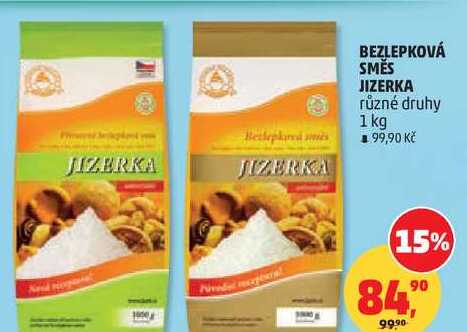 BEZLEPKOVÁ SMĚS JIZERKA různé druhy, 1 kg  