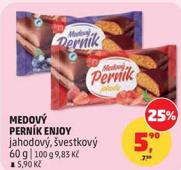 MEDOVÝ PERNÍK ENJOY jahodový, 60 g