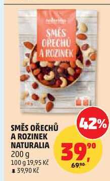 SMĚS OŘECHŮ A ROZINEK NATURALIA, 200 g  