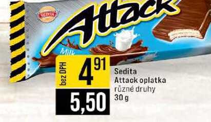 Sedita Attack oplatka různé druhy 30 g