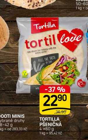TORTILLA PŠENIČNÁ 4 x60 g 