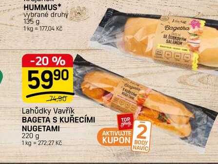 BAGETA S KUŘECÍMI NUGETAMI 220 g